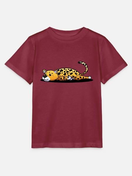 Leopard - Stanley/Stella Kinder T-Shirt MINI CREATOR  - Burgunderrot