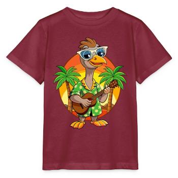 Lustige Straußen-Cartoon-Sommer-Strand-Sonnenbrille - Stanley/Stella Kinder T-Shirt MINI CREATOR  - Burgunderrot - Vorne - Kain (125cm)