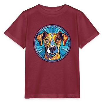 Alano Español Hunderasse Aquarell Illustration - Stanley/Stella Kinder T-Shirt MINI CREATOR  - Burgunderrot - Vorne - Kain (125cm)