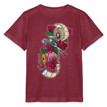 Flinke Näherin Kleiderwerkstatt - Stanley/Stella Kinder T-Shirt MINI CREATOR  - Burgunderrot - Vorne - Kain (125cm)