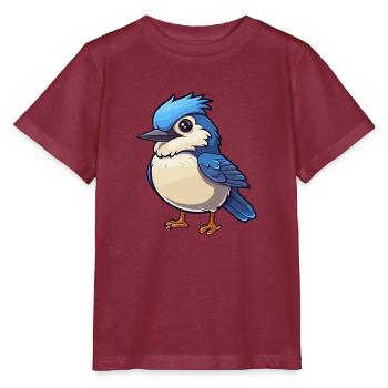 Jay Vogel Niedliche Karikatur Kawaii Aquarell Tier Haustier - Stanley/Stella Kinder T-Shirt MINI CREATOR  - Burgunderrot - Vorne - Kain (125cm)
