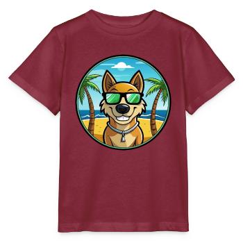 Alano Espanol Dog Breed Cartoon Sunglasses Beach - Stanley/Stella MINI CREATOR Kids’ T-Shirt - burgundy - Front - Kain (125cm)
