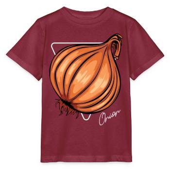 Trendy Onion Cool Gemüse Zwiebeln - Stanley/Stella Kinder T-Shirt MINI CREATOR  - Burgunderrot - Vorne - Kain (125cm)