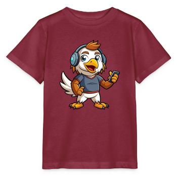 Adler Lustige Zeichentrickfigur Kopfhörer Musik - Stanley/Stella Kinder T-Shirt MINI CREATOR  - Burgunderrot - Vorne - Kain (125cm)