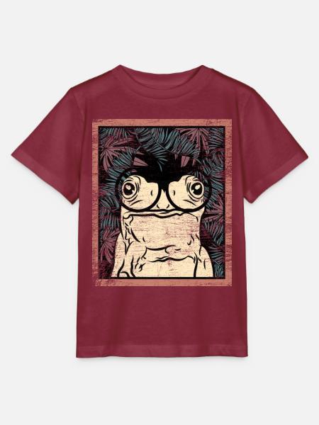 Quakender Laubfrosch Gartenteich - Stanley/Stella Kinder T-Shirt MINI CREATOR  - Burgunderrot