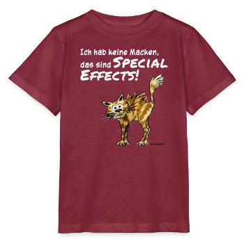 Ich habe keine Macken, das sind Special Effects!  - Stanley/Stella Kinder T-Shirt MINI CREATOR  - Burgunderrot - Vorne - Kain (125cm)