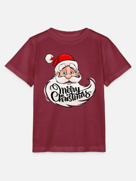 Merry Christmas - Weihnachtsmann mit Rauschebart - Stanley/Stella Kinder T-Shirt MINI CREATOR  - Burgunderrot