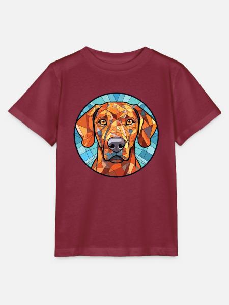 Rhodesian Ridgeback Hunderasse buntes Aquarell - Stanley/Stella Kinder T-Shirt MINI CREATOR  - Burgunderrot