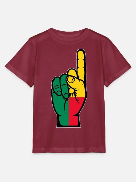 Benin Flagge Nummer 1 - Stanley/Stella Kinder T-Shirt MINI CREATOR  - Burgunderrot