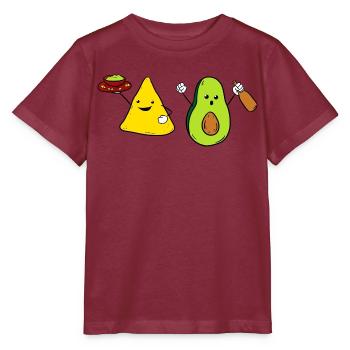 Guacamole Nacho Avocado Fiesta Mexico - Stanley/Stella Kinder T-Shirt MINI CREATOR  - Burgunderrot - Vorne - Kain (125cm)