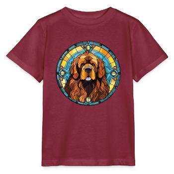Tibetischer Mastiff Hunderasse Buntes Glas Buntes W - Stanley/Stella Kinder T-Shirt MINI CREATOR  - Burgunderrot - Vorne - Kain (125cm)