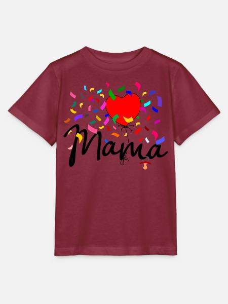 Mama Konfetti - Stanley/Stella Kinder T-Shirt MINI CREATOR  - Burgunderrot