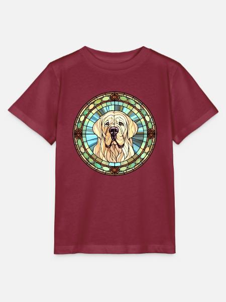 Pyrenäen-Mastiff-Hunderasse Buntglas Bunt - Stanley/Stella Kinder T-Shirt MINI CREATOR - Burgunderrot
