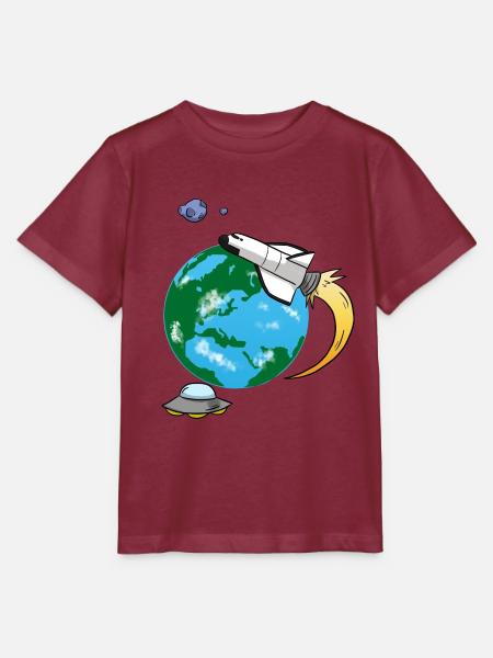 Fliegende Rakete - Stanley/Stella Kinder T-Shirt MINI CREATOR  - Burgunderrot