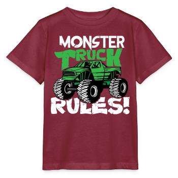 Monster Truck Tules - Stanley/Stella Kinder T-Shirt MINI CREATOR  - Burgunderrot - Vorne - Kain (125cm)