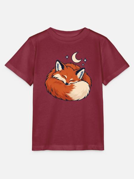 Schlafender Fuchs Sternennacht - Stanley/Stella Kinder T-Shirt MINI CREATOR  - Burgunderrot