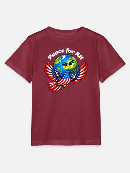 Frieden für alle – USA - Stanley/Stella Kinder T-Shirt MINI CREATOR  - Burgunderrot