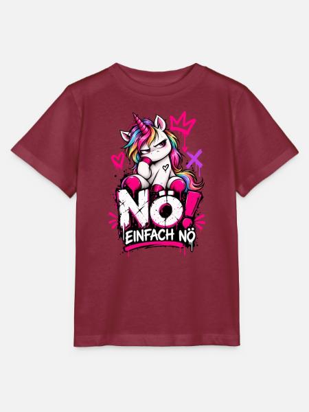 NO! Einhorn Graffiti Punk - Stanley/Stella Kinder T-Shirt MINI CREATOR  - Burgunderrot