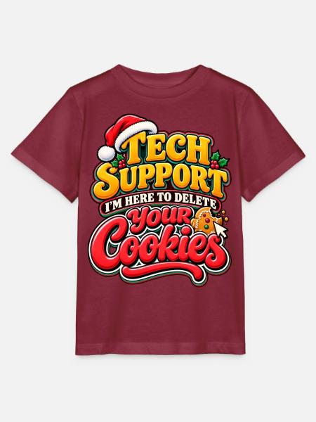 Tech Support Cookies: Holiday Debugger - Stanley/Stella Kinder T-Shirt MINI CREATOR  - Burgunderrot