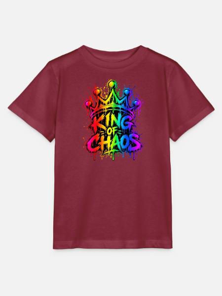 King of Chaos Regenbogen Graffiti - Stanley/Stella Kinder T-Shirt MINI CREATOR  - Burgunderrot