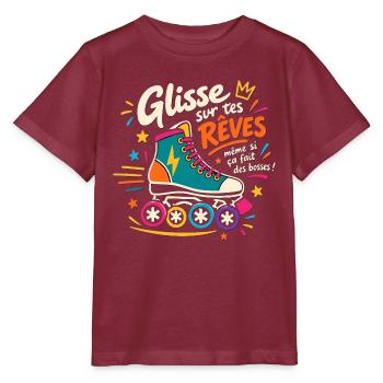 Skate & Shine - Stanley/Stella Kinder T-Shirt MINI CREATOR  - Burgunderrot - Vorne - Kain (125cm)