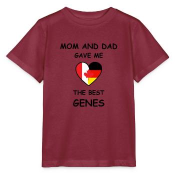 Canada Germany Genes Heart - Stanley/Stella Kinder T-Shirt MINI CREATOR  - Burgunderrot - Vorne - Kain (125cm)