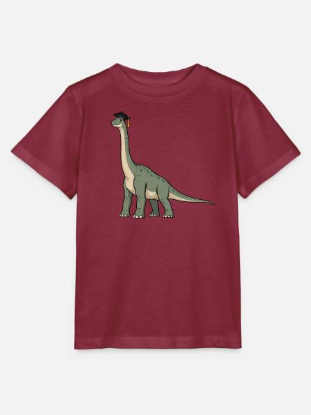 Dino mit Doktorhut - Stanley/Stella Kinder T-Shirt MINI CREATOR  - Burgunderrot