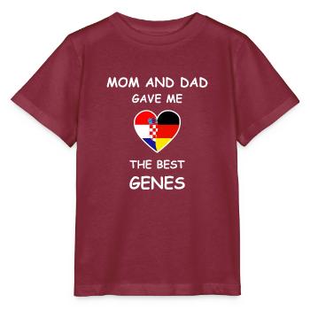 Croatia Germany Genes Heart White - Stanley/Stella Kinder T-Shirt MINI CREATOR  - Burgunderrot - Vorne - Kain (125cm)