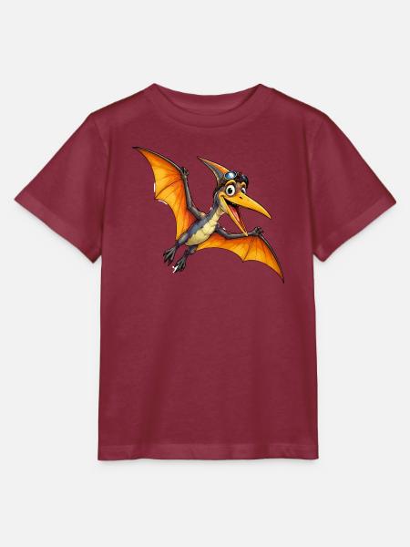 Dino mit Kopfhörer Sonnenbrille - Stanley/Stella Kinder T-Shirt MINI CREATOR  - Burgunderrot