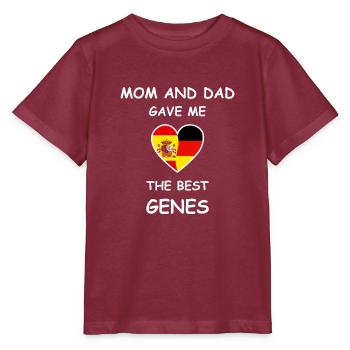 Spain Germany Genes Heart White - Stanley/Stella Kinder T-Shirt MINI CREATOR  - Burgunderrot - Vorne - Kain (125cm)