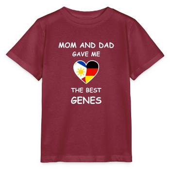 Philippines Germany Genes Heart White - Stanley/Stella Kinder T-Shirt MINI CREATOR  - Burgunderrot - Vorne - Kain (125cm)