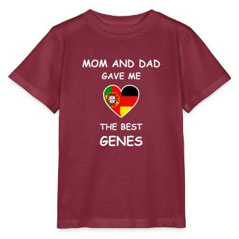 Portugal Germany Genes Heart White - Stanley/Stella Kinder T-Shirt MINI CREATOR  - Burgunderrot - Vorne - Kain (125cm)