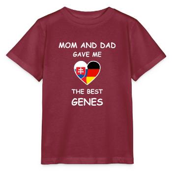 Slowakische Wurzeln & Deutschland - Best Genes - Stanley/Stella Kinder T-Shirt MINI CREATOR  - Burgunderrot - Vorne - Kain (125cm)