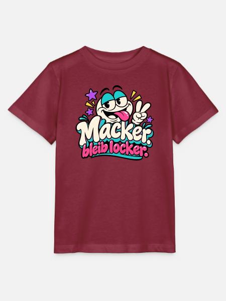 Macker bleibt locker – Fröhlicher Cartoon - Stanley/Stella Kinder T-Shirt MINI CREATOR - Burgunderrot