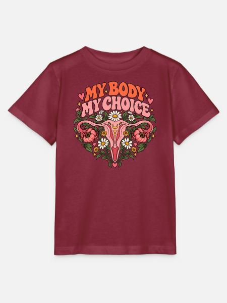 "My body my choice" - Stanley/Stella Kinder T-Shirt MINI CREATOR - Burgunderrot
