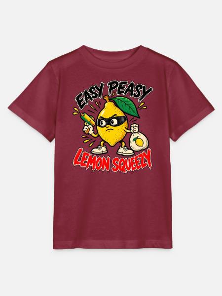 Easy Peasy Lemon Squeezy – Freche Zitrone - Stanley/Stella Kinder T-Shirt MINI CREATOR  - Burgunderrot