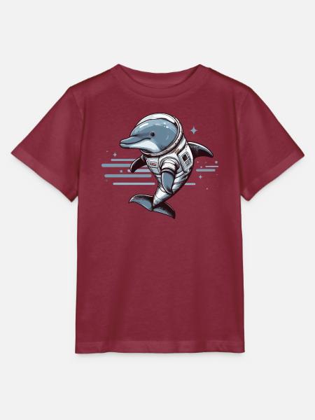 Delfin im Raumanzug – Blau - Stanley/Stella Kinder T-Shirt MINI CREATOR  - Burgunderrot