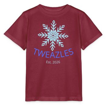 Geometrischer Schneekristall - Stanley/Stella Kinder T-Shirt MINI CREATOR  - Burgunderrot - Vorne - Kain (125cm)