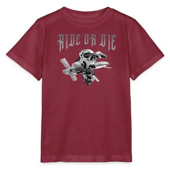 Skull_Ride_or_die - Stanley/Stella Kinder T-Shirt MINI CREATOR  - Burgunderrot - Vorne - Kain (125cm)