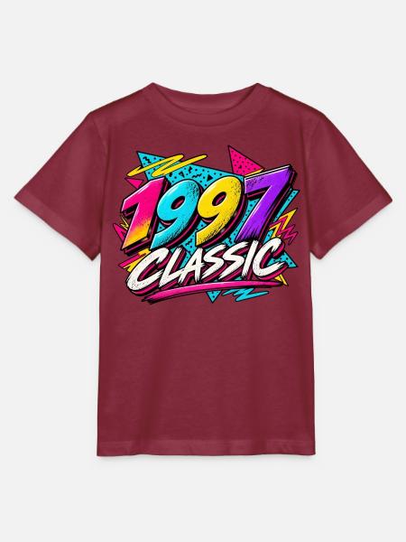 1997 Classic Neon Retro - Stanley/Stella Kinder T-Shirt MINI CREATOR - Burgunderrot