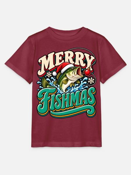 Merry Fishmas: Festlicher Weihnachtsfisch - Stanley/Stella Kinder T-Shirt MINI CREATOR - Burgunderrot