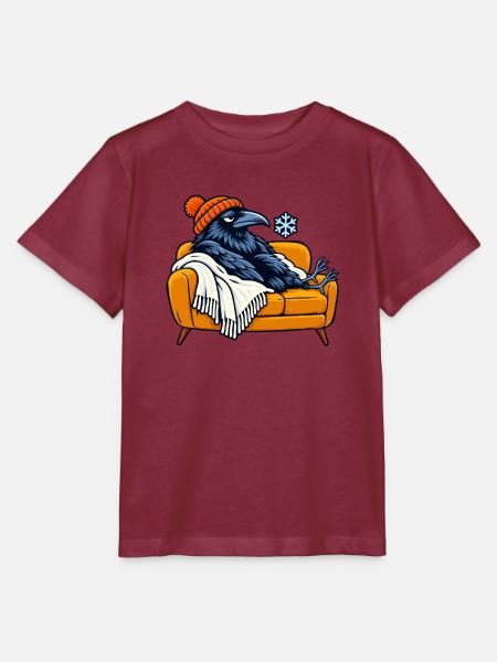 Rabe auf Cozy Couch - Stanley/Stella Kinder T-Shirt MINI CREATOR - Burgunderrot