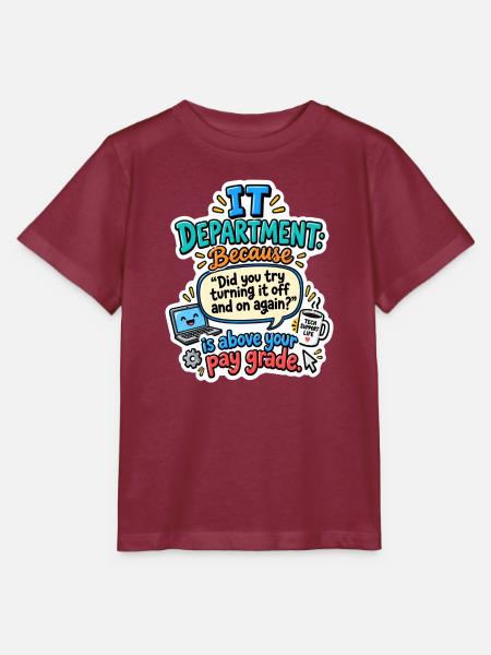 IT Abteilung Neustart Witz - Stanley/Stella Kinder T-Shirt MINI CREATOR - Burgunderrot
