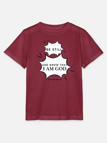 Psalm 46,10 Sei still - Stanley/Stella Kinder T-Shirt MINI CREATOR  - Burgunderrot