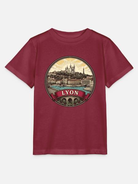 Lyon Frankreich Reiseabzeichen Fourvière Basilique Geschenk - Stanley/Stella Kinder T-Shirt MINI CREATOR - Burgunderrot