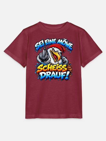 Sei eine Möwe Scheiss drauf - Stanley/Stella Kinder T-Shirt MINI CREATOR - Burgunderrot