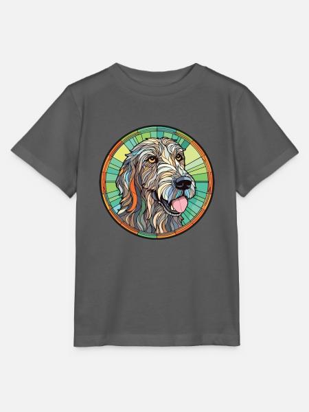 Irischer Wolfshund Hunderasse Aquarell Illustration - Stanley/Stella Kinder T-Shirt MINI CREATOR - Anthrazit