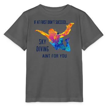 Skydive Fallschirmspringer Skydiver Freifall - Stanley/Stella Kinder T-Shirt MINI CREATOR  - Anthrazit - Vorne - Kain (125cm)