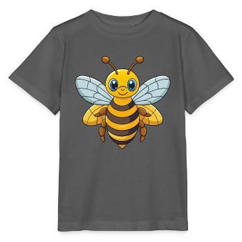 Biene Niedliche Maskottchen Zeichentrickfigur Kawaii - Stanley/Stella Kinder T-Shirt MINI CREATOR  - Anthrazit - Vorne - Kain (125cm)