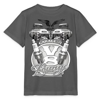 V8 Garage Lounge Oldtimer - Stanley/Stella Kinder T-Shirt MINI CREATOR  - Anthrazit - Vorne - Kain (125cm)